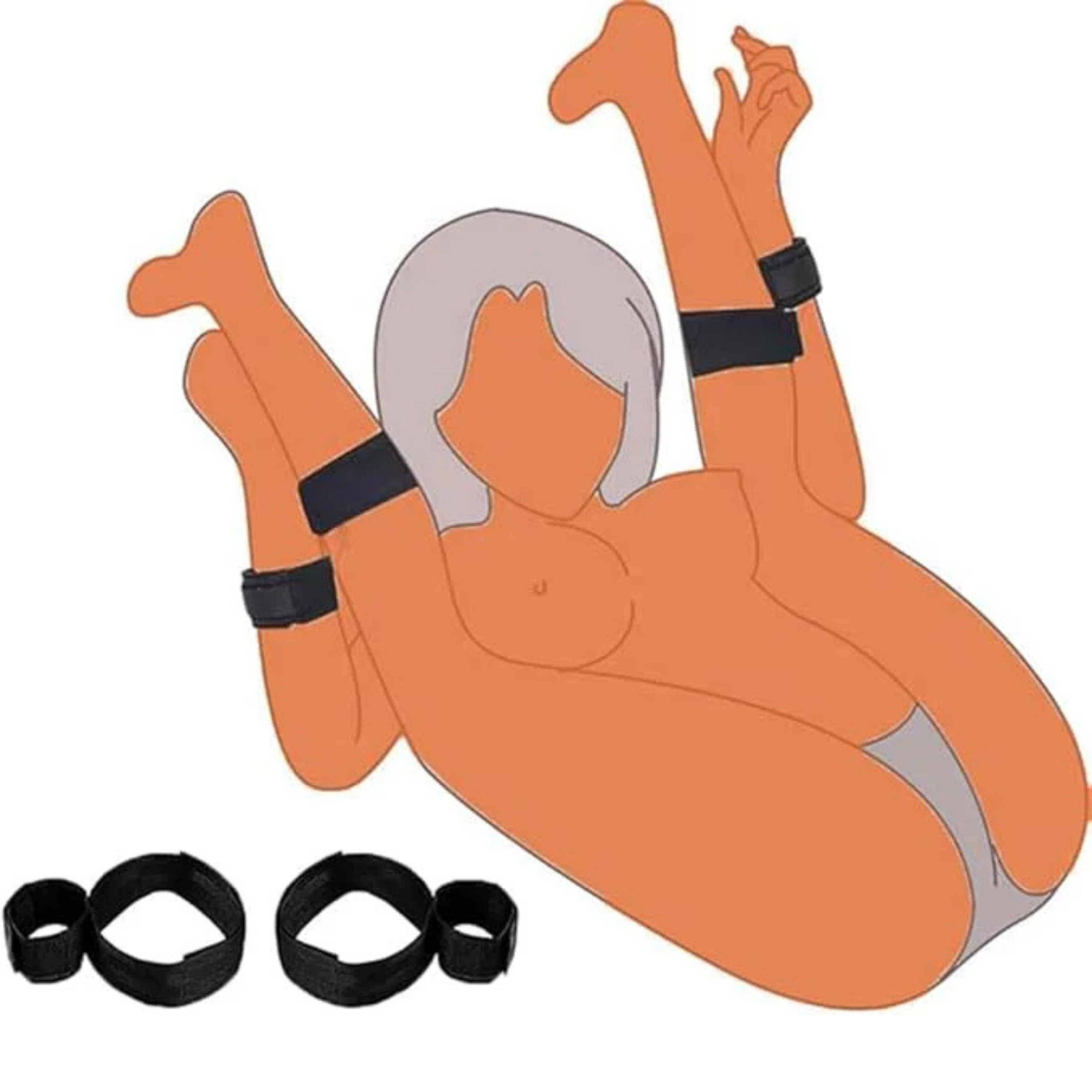 BDSM Adjustable Restraint Adult Handcuffs Split Leg